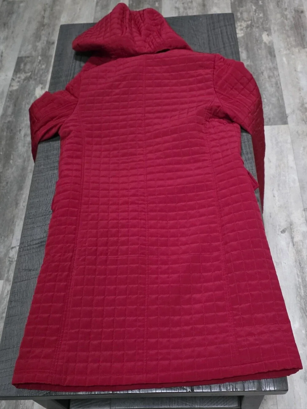 Fitz-Wright Women's Quilted Removeable Hooded Red Coat (Sz:Med)